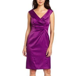 Kay Unger Dress Raspberry Pink 6 Silk Lined Portrait Collar Wedding Party Cruise